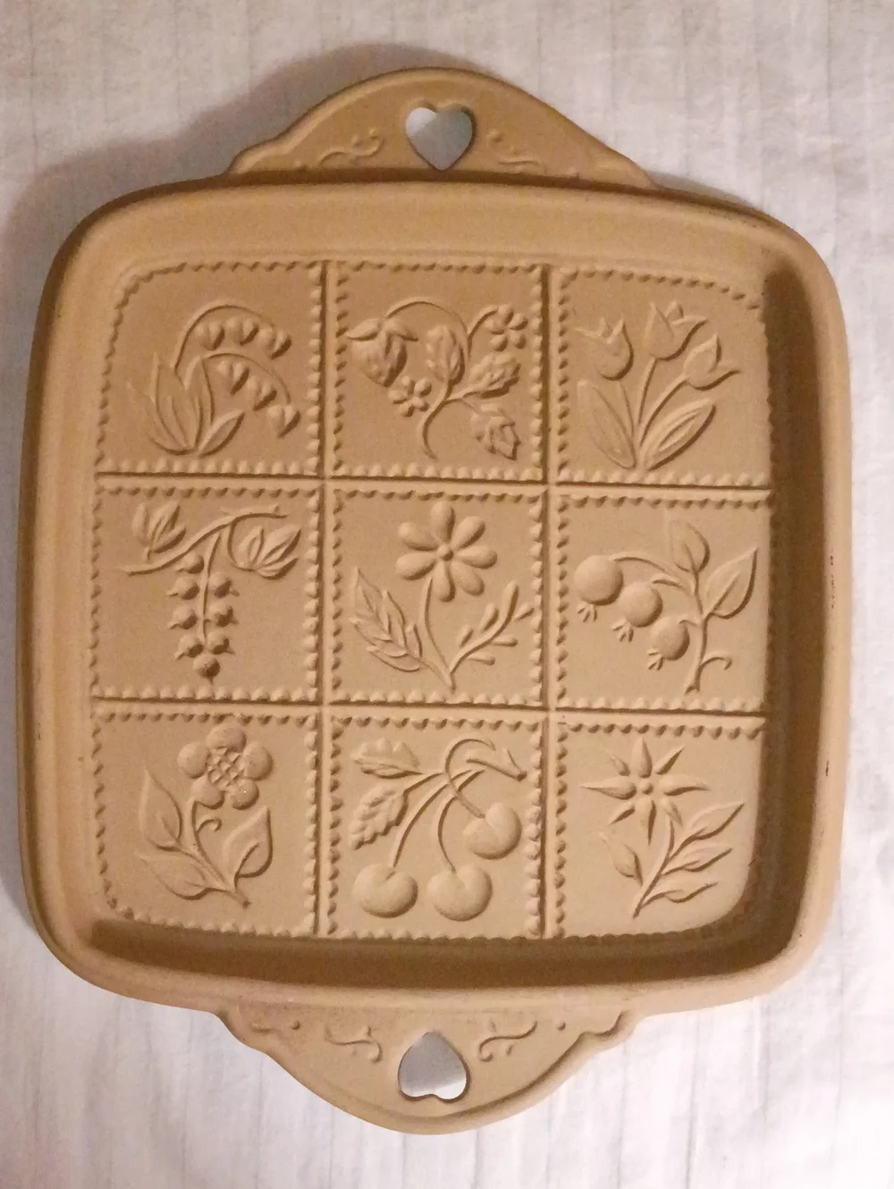Vintage Hill Design Shortbread Cookie Mold Embossed Bake Botanical Tiles